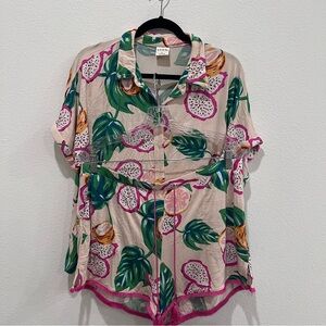 SOMA Cool Nights Dragon Fruit Bash Sand 2pc. Pajamas large tropical vacation
